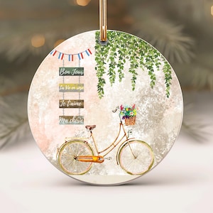 France Christmas Ornament, Gift For France Lover, Holiday French Ornament Gift, Watercolor French Village Painting, Housewarming Gift