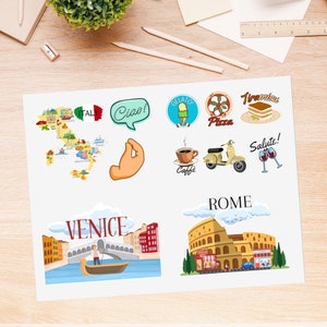 Italien Reise-Aufkleber, lustige Reise-Aufkleber, Reisejournal-Aufkleber, Laptop-Aufkleber, Rucksack-Aufkleber
