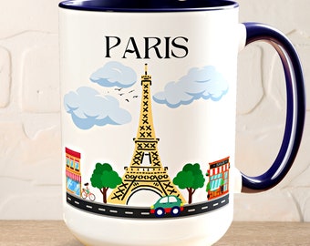 Paris France Coffee Mug Europe Travel Two Tone Mug