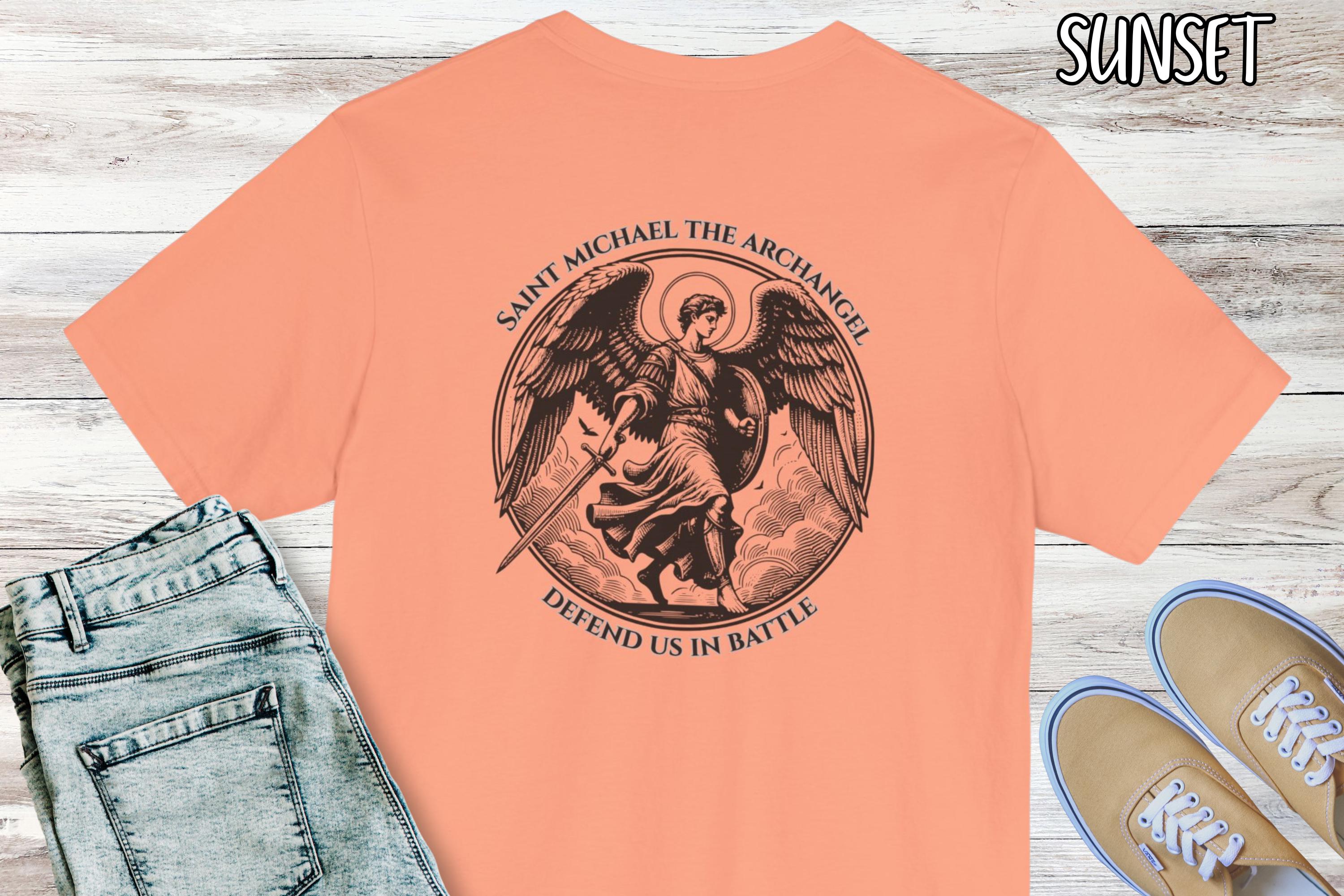 聖ミカエルTシャツ、クリスチャンシャツ、聖ミカエルTシャツ 