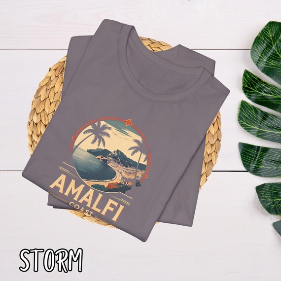 アマルフィ海岸シャツ、レトロなアマルフィ・イタリアTシャツ、ユニ