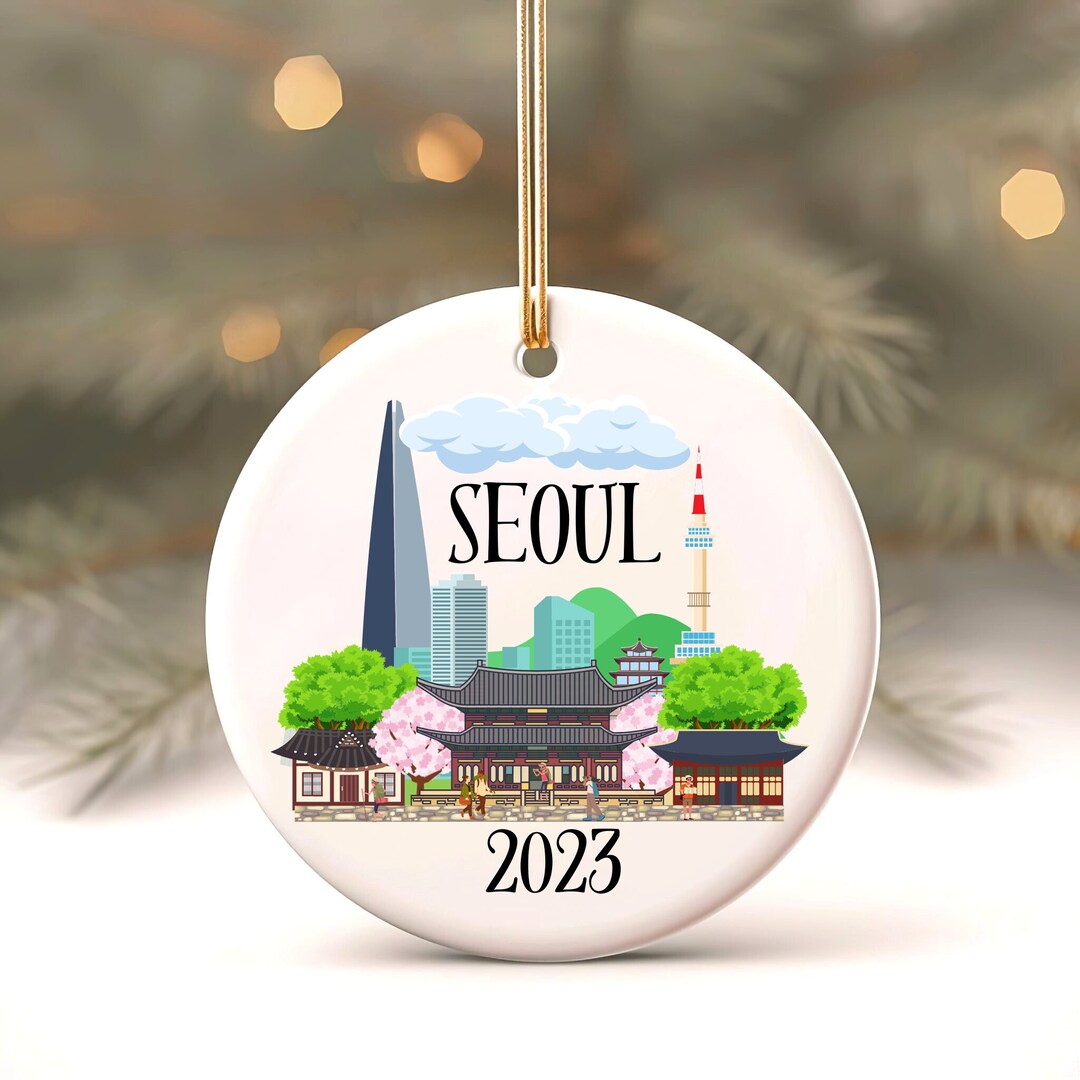 Seoul Korea Christmas Ornament, Custom Ornament, Seoul South Korea