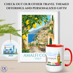 Personalized Amalfi Coast Mug, Custom Italy Gift, Watercolor Lemon Tree, Amalfi Kitchen Decor, Coffee-Tea, Italy Travel Keepsake image 5