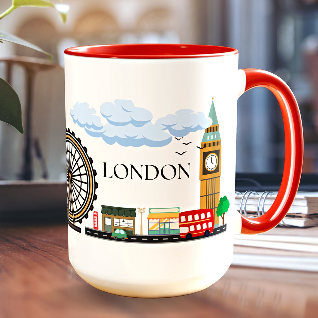 London Mug, Custom London Mug, Personalized England Travel Gift, London