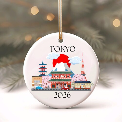 Tokyo Ornament Personalized, Custom Tokyo Vacation Souvenir, Japan Trip Gift, Christmas Ornament