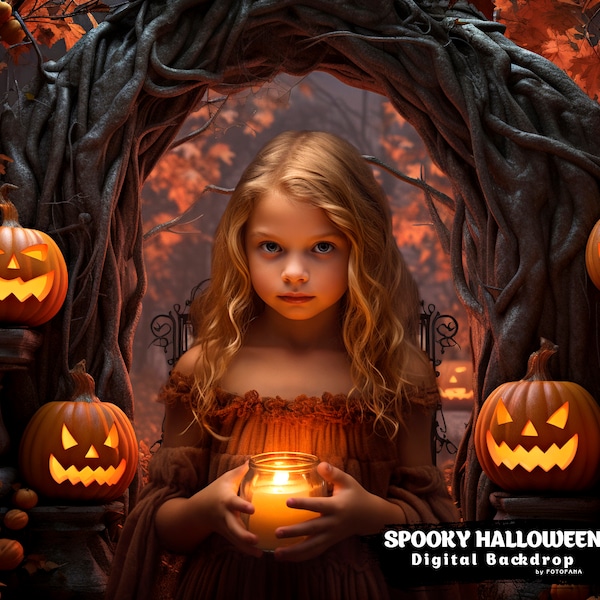 Halloween Village Backdrop Etsy