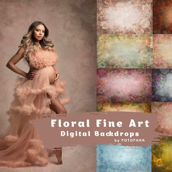 10 Floral Fine Art Portrait Texture, Photography Digital Background, Photoshop Overlays editing, Maternity Textures overlays,  Photo Overlay
