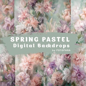 Digital Backrop Spring Backdrop Floral Fine Art Texture Digital Pastel ...