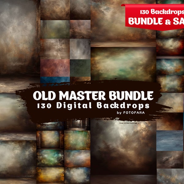 130 OLD MASTER Background Portrait Background Portrait Studio Backdrop Grunge Background Studio Overlays Digital Fine Art Textures BUNDLE