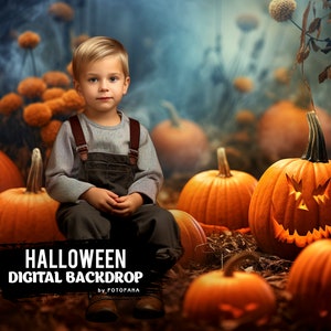 Halloween Digital backdrop In the Pumpkin Patch Digital Dackdrop Fall digital backdrop Fall Halloween digital Background Autumn backdrop