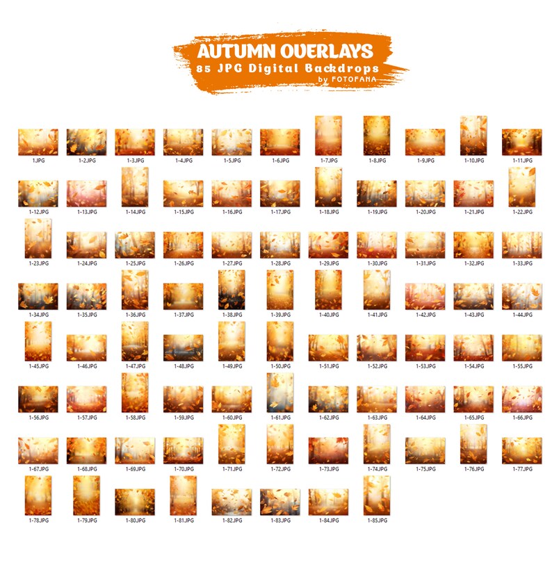 Autumn Overlays for Photoshop Digital Backdrop Autumn Leaves Overlay ...