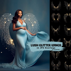 25 Glitter Wings Fairy Wings Overlays Maternity Backdrop Digital Overlays Studio Digital Backdrops Photoshop Maternity Fine Art Textures JPG