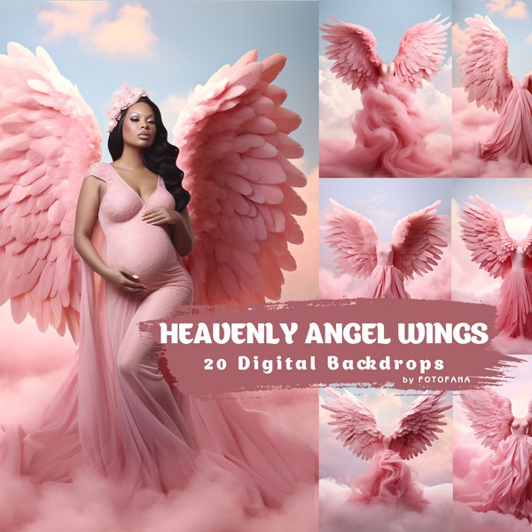 20 Angel Wings Digital Backgrounds Maternity Backdrops Overlays Studio Backdrops Photoshop Maternity Fine Art Textures Photoshop Overlays