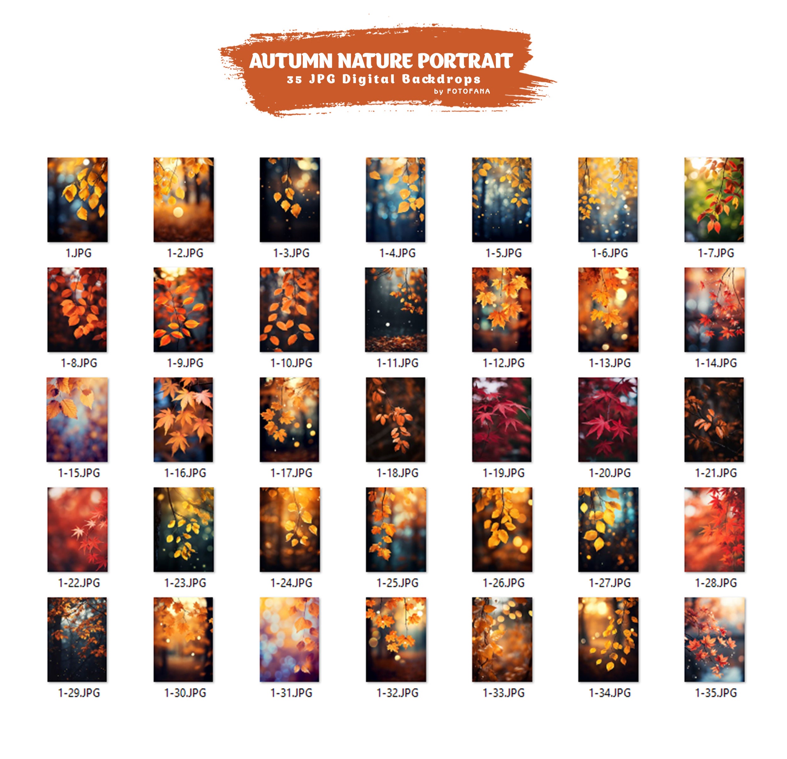 Autumn Nature Portrait Backdrops for Photoshop Digital Fall Photo ...