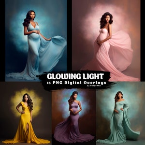 15 Glowing light Backlight Overlays Maternity Overlay Shadow Digital Backdrop Maternity Neon Light Overlay Halo Background Photoshop Overlay