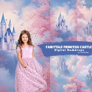 Birthday Digital Backdrops Fairytale Castle Princess Castle Digital Backdrop Princess Magic Castle Fine Art Texture Photography Backdrop
