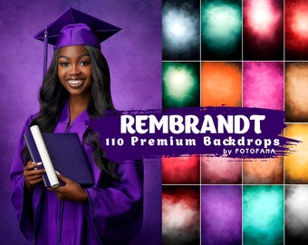 Rembrandt Digital Backdrops with Old Master Portrait Textures Fine Art Photoshop Backgrounds, Classic Painting Style Photo Backdrop Overlays