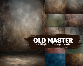 30 Old Master Background, Crafted School Portraits,  portrait background, studio backdrop, Grunge background, Portrait Background Digital