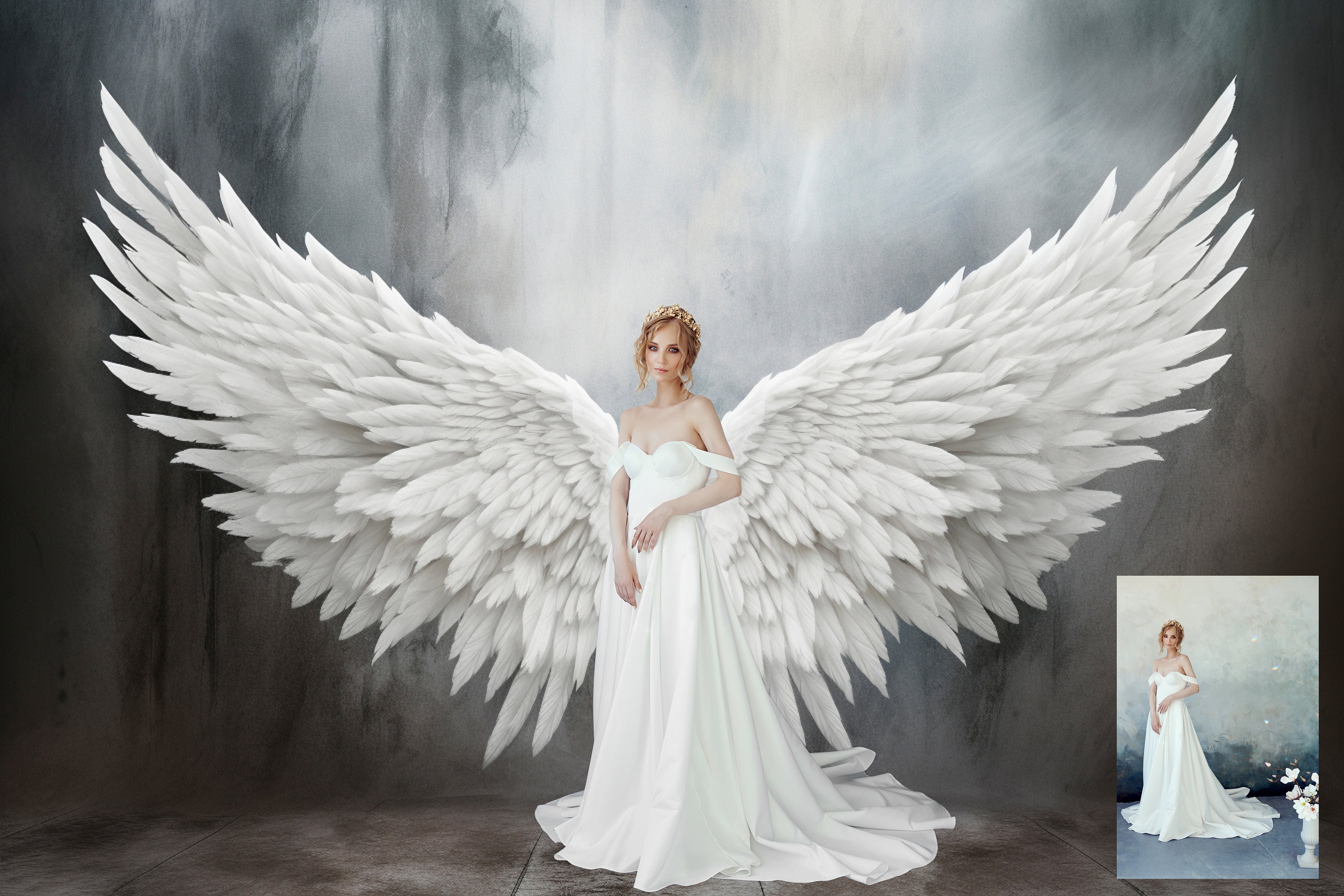 25 Angel Wings Digital Backgrounds Maternity Backdrop Overlays Studio ...