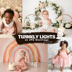 Twinkle Light Overlays Realistic Twinkle Light Overlays Backdrops Cake Smash Light Overlays Fairy Kids Backdrops Children Newborn Backdrop