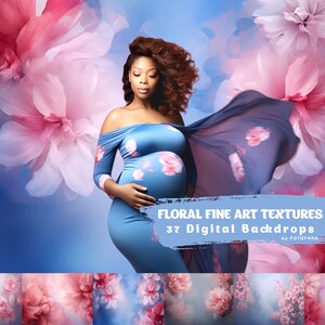 37 Floral Fine Art Textures Floral Digital Backdrops Maternity Backdrop Overlay Photography Digital Background Overlays Photoshop Textures