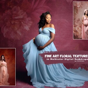 Multicolor Floral Fine Art Textures Floral Digital Backdrops Maternity Backdrop Overlay Photography Digital Background Overlays Photoshop