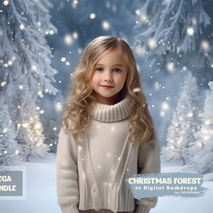 30 Christmas Forest Backdrop Winter Backdrop Christmas Snow Magic Forest Digital Background Overlay Christmas Studio Backdrop Photography