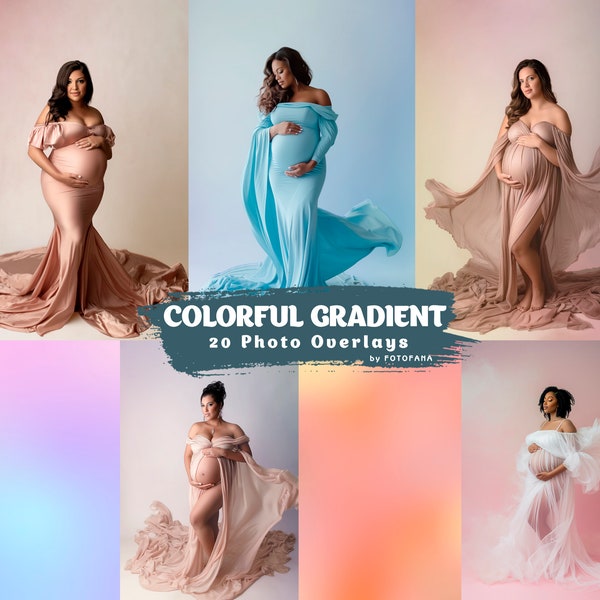 20 Colorful Backdrop Maternity Backdrops Textures Overlays for Photoshop Gradient Overlay Maternity Digital Backdrop Shadow Overlays Texture