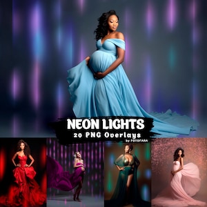 20 Neon Lights Overlay Glowing light Photoshop Overlay Halo Maternity Overlay Maternity digital backdrop Backlight Maternity Overlay Light