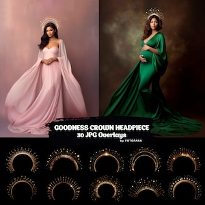 30 goedheid kroon digitale zendspoel hemelse Halo overlay hemelse Spike kroon digitale tiara ster kroon Photoshop moederschap overlay koningin