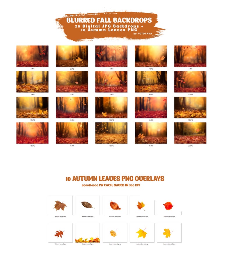 Blurred Fall Portrait Backdrops for Photoshop Digital Autumn Photo ...