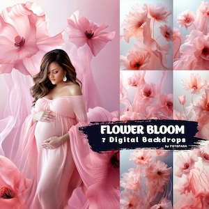 Floral Backdrops Maternity Digital Backdrop Overlay Floral Overlays Newborn Studio Backdrops for Photoshop Art Portrait Texture Overlays