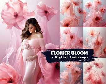 Floral Backdrops Maternity Digital Backdrop Overlay Floral Overlays Newborn Studio Backdrops for Photoshop Art Portrait Texture Overlays