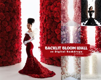 FLORAL BACKDROPS Digital Backdrop Overlay Maternity Backlight Backdrop Digital Floral Overlays Art Photo Studio Backdrop for Photoshop