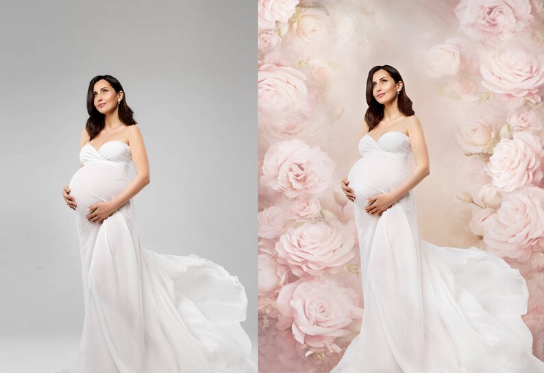 15 Pretty Pastel Roses Fine Art Floral Digital Backdrops Maternity ...