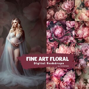 15 Fine Art Floral Digital Backdrop Maternity Backdrop OverlaysPhotography Digital Background Overlays Photoshop Textures Overlay Photoshop
