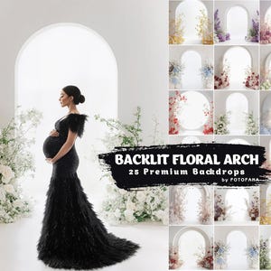 BACKLIT ARCH Digital Backdrops Floral Overlay Maternity Backdrop Floral Overlays Art Newborn Studio Backdrop Photoshop Fine Art Textures