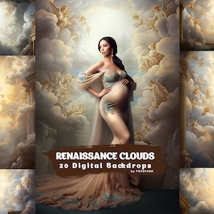 20 RENAISSANCE CLOUDS Digital Backdrop Sky Maternity Background Photography Digital Background Overlay Photoshop Maternity Backdrop Сlouds