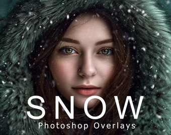 60 Realistic falling snow overlays, falling snow, Photoshop overlays, Winter Overlays, Christmas overlays, Photo Editing Photoshop, Download