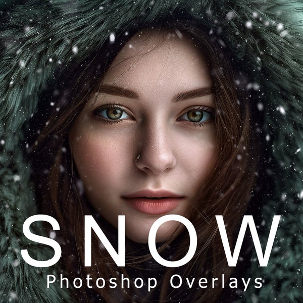 60 realistische fallende Schnee Overlays, fallender Schnee, Photoshop Overlays, Winter Overlays, Weihnachts Overlays, Fotobearbeitung Photoshop, Download