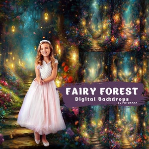 Kids Photography Backdrops Digital Fairytale Digital Background Texture Overlay Enchanted Forest Backdrop Fairytale Background Birthday