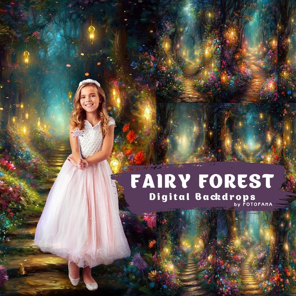 Digital Backdrop Fairytale Digital Background Texture Overlay Enchanted Forest Backdrop Forest Background Photography Fairytale Background