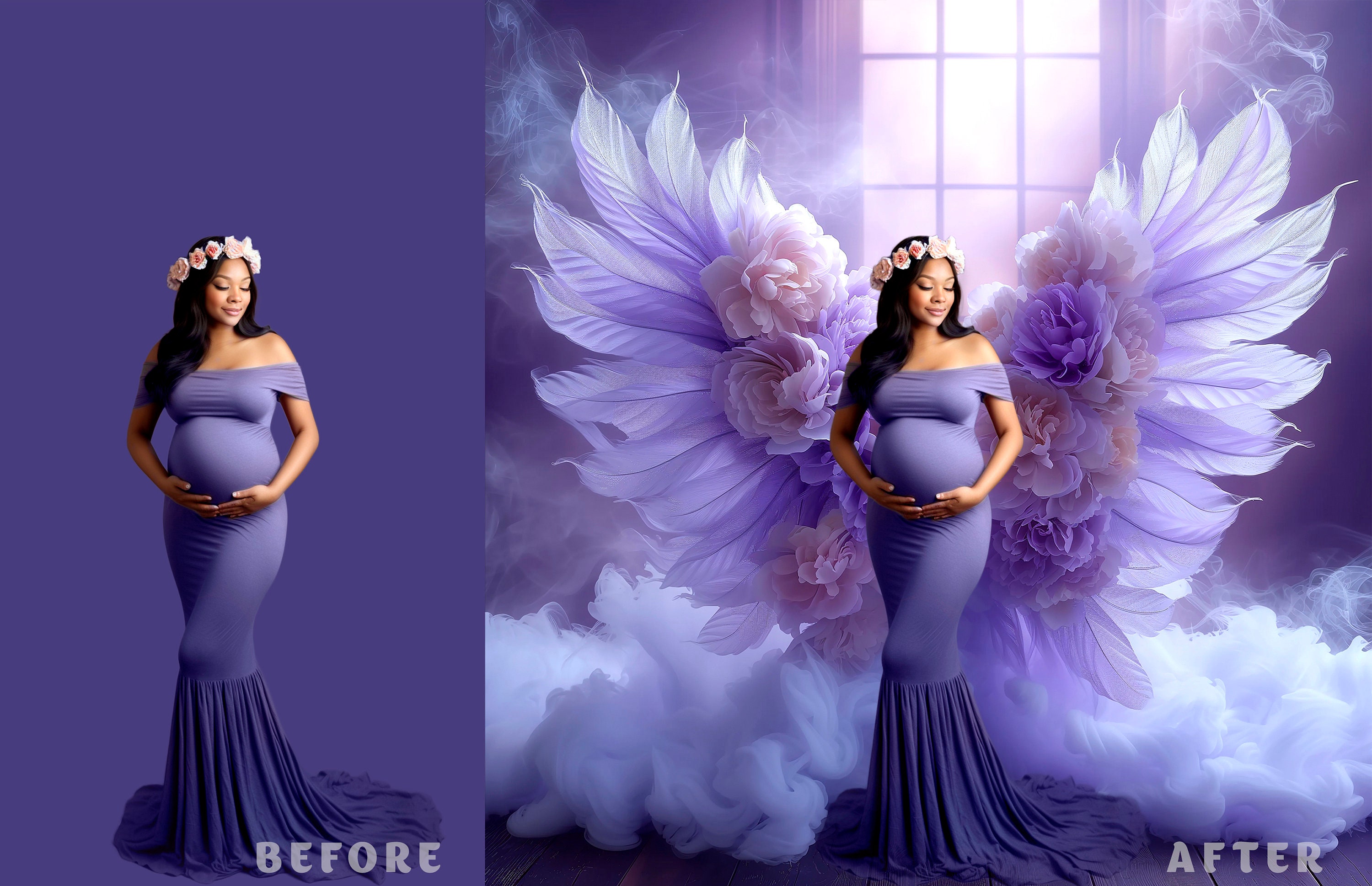 17 Floral Wings Backdrops Fine Art Floral Digital Backdrops Maternity ...