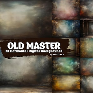 35 Old Master Digital Background Horizontal Studio Portrait backdrop, Grunge background, Portrait Studio Background Fine Art Backdrop JPG