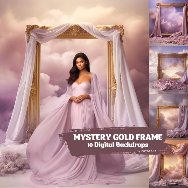 10 Mystery Gold Frame Digital Backdrops Maternity Overlays Overlays Silk Fabric Studio Overlays Fine Art Textures Photoshop Pink Backgrounds