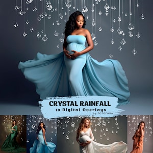 18 СRYSTAL RAINFALL Digital Backdrops Maternity Overlays Shine Maternity Studio Digital Backgrounds Fine Art Textures Overlays Photoshop JPG