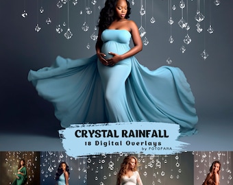 18 СRYSTAL RAINFALL Digital Backdrops Maternity Overlays Shine Maternity Studio Digital Backgrounds Fine Art Textures Overlays Photoshop JPG