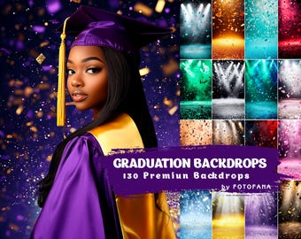 130 Graduation Digital Backdrops for School Portrait Photography, Grunge Backgrounds, Old Master Fine Art Senior Graduation Photo Backdrops