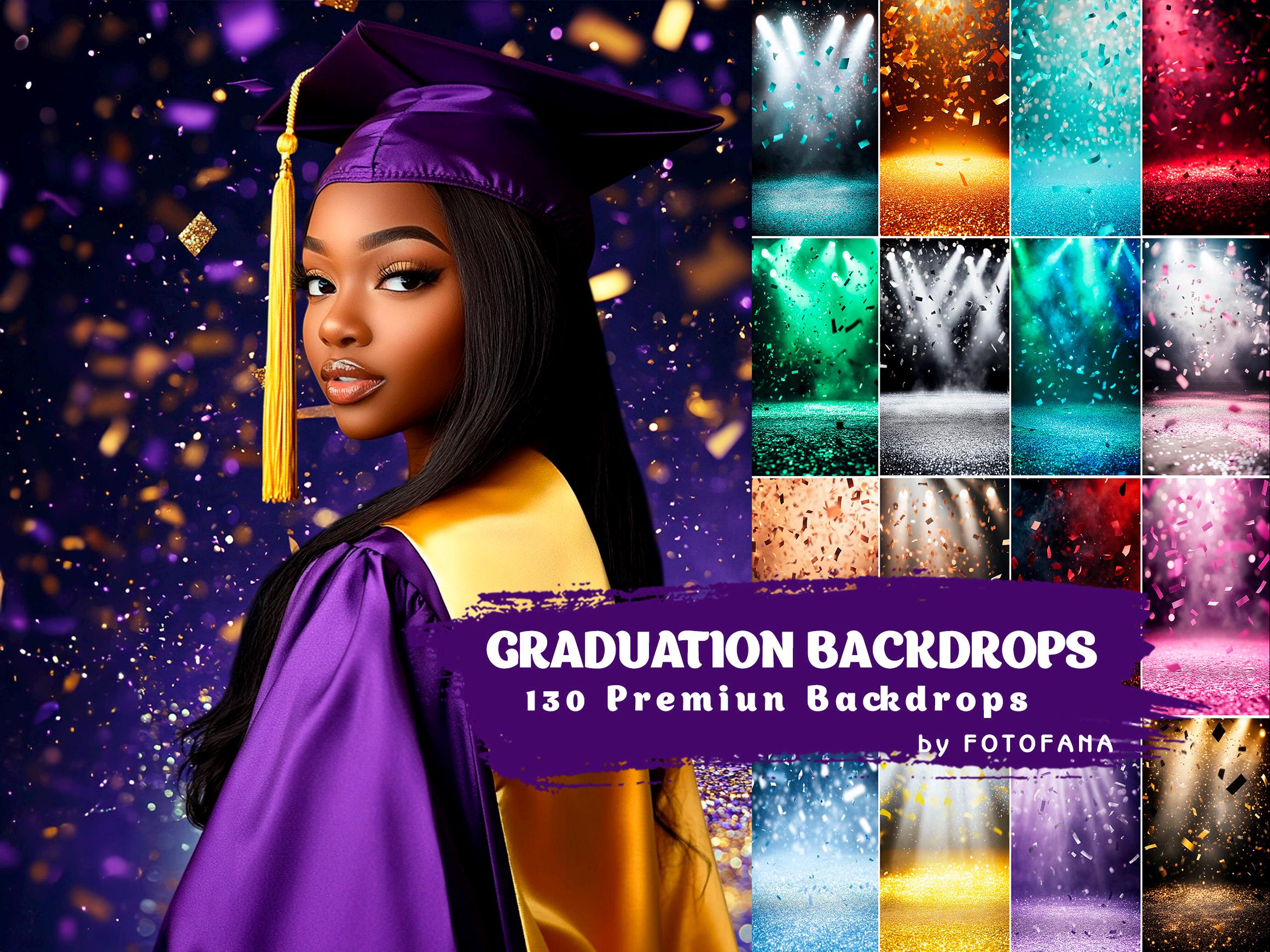 130 Graduation Digital Backdrops for School Portrait Photography ...