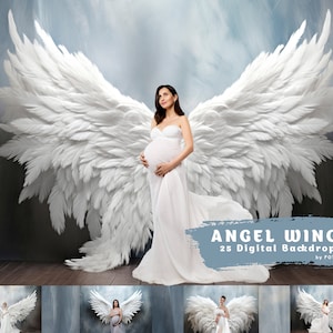 25 Angel Wings Digital Backgrounds Maternity Backdrop Overlays Studio Backdrops Photoshop Maternity Fine Art Textures Photoshop Overlays jpg